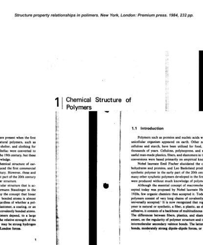 Structure property relationships in polimers