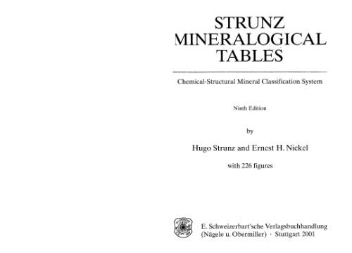 Strunz mineralogical tables: Chemical-structural mineral classification system