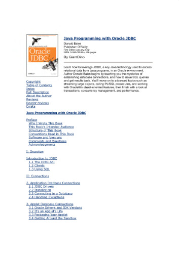 Java Programming with Oracle JDBC