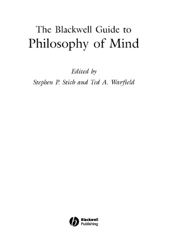 The Blackwell Guide to Philosophy of Mind
