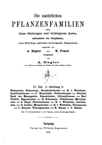 Die natürlichen PFLANZENFAMILIEN. Nolanaceae