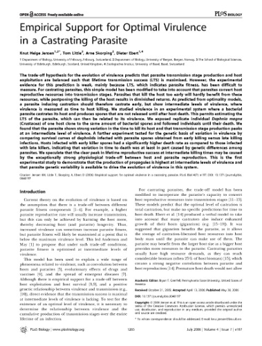 Empirical Support for Optimal Virulence in a Castr