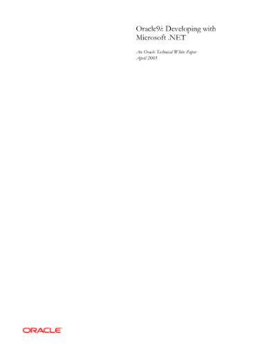Oracle 9i. Developing with Microsoft don.NET