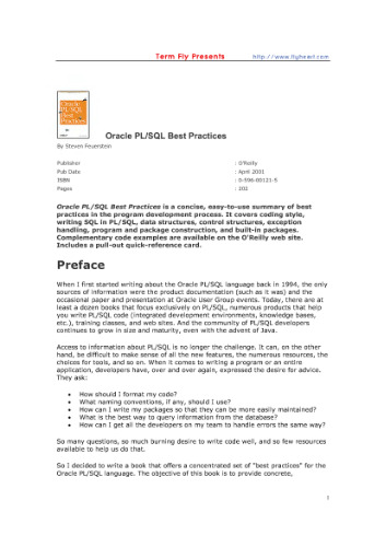 Oracle best practices