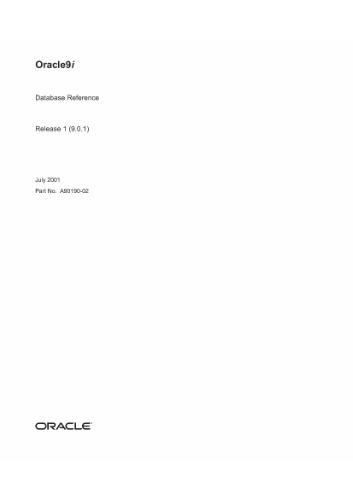 Oracle9i Database Reference (Part No. A90190-02) (Release 9.0.1)