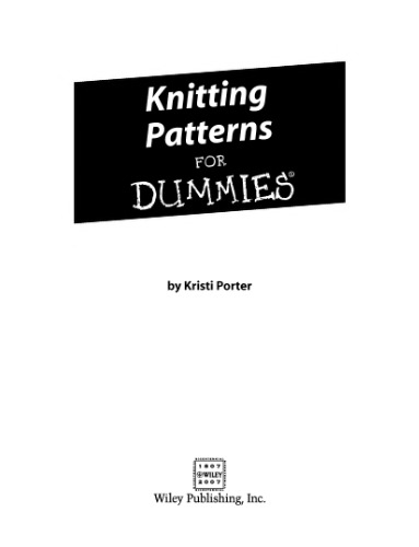 Knitting Patterns For Dummies