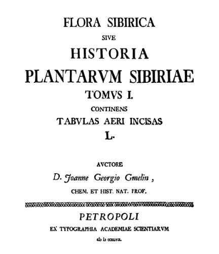 Flora Sibirica sive Histiria Plantarum Sibireae