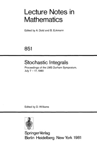 Stochastic integrals (Proc. Durham 1980)