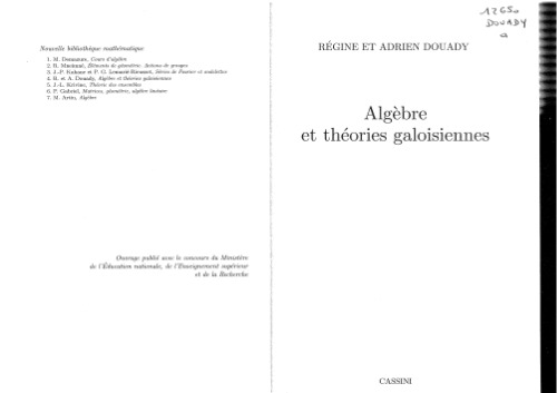 Algebre et theories galoisiennes