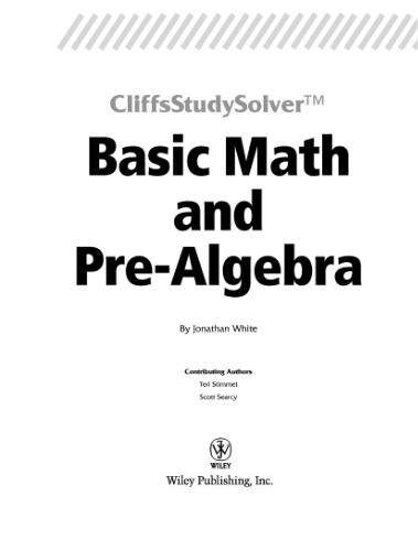 Basic Math and Pre-Algebra (Cliffs Study Solver)