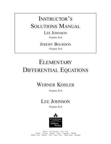 Student Solutions Manual for Elementary Differential Equations