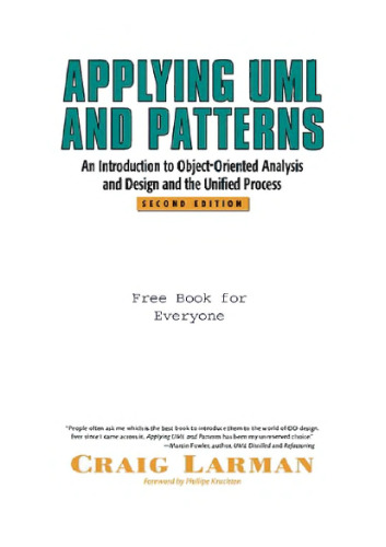 Applying UML and Patterns