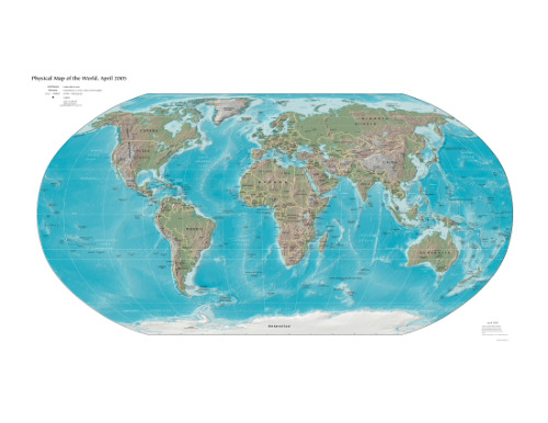 Physical Map of the World, April 2005