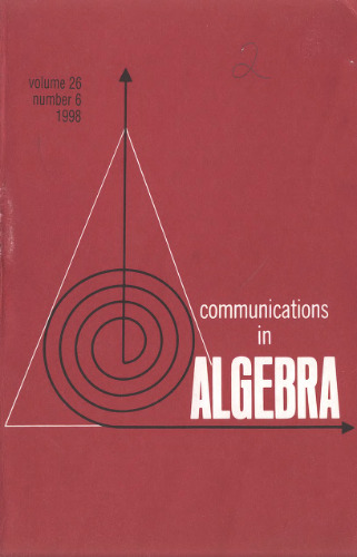 Communications in Algebra, volume 26, number 6, 1998
