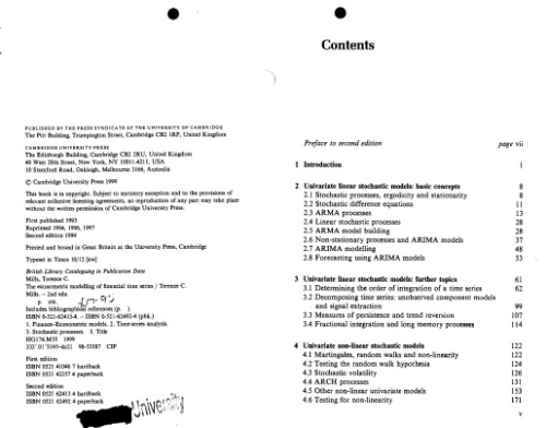 The Econometric Modelling of Financial Time Series