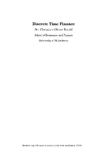 Discrete time finance