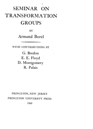 Seminar on Transformation Groups. 