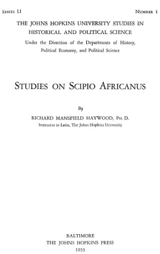 Studies on Scipio Africanus