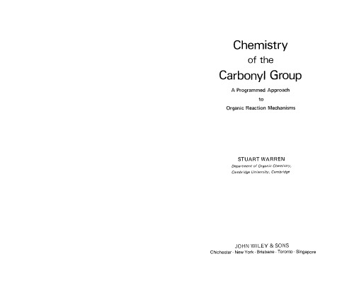 Chemistry of the Carbonyl Group