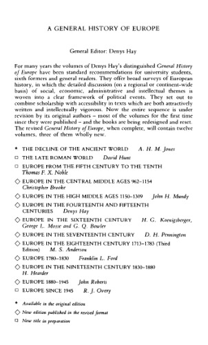 Europe in the Seventeenth Century (General History of Europe)