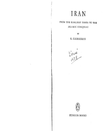 Iran, from the Earliest Times to the Islamic Conquest