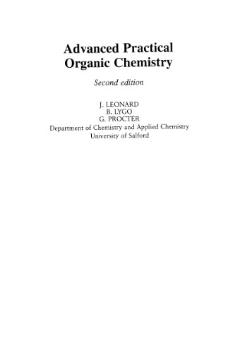 Advanced Practical Organic Chemistry, 2nd Edition