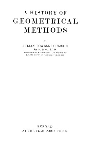 A History of Geometrical Methods