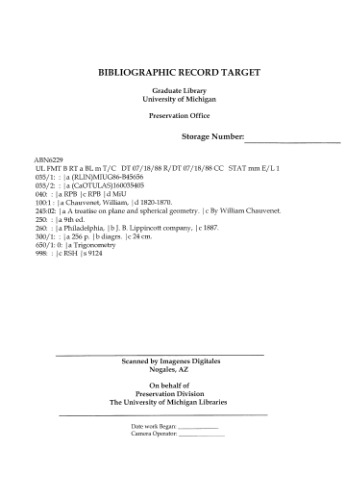 A treatise on plane and spherical trigonometry.