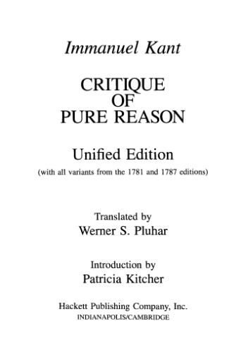 Critique of Pure Reason