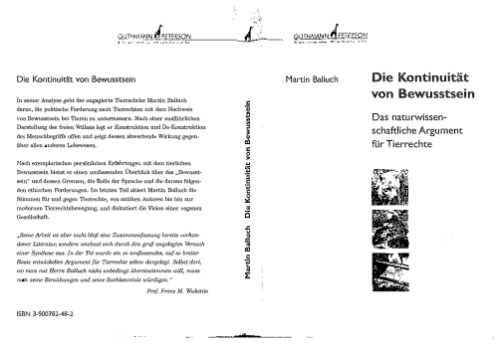 Die Kontinuität von Bewusstsein: Das naturwissenschaftliche Argument für Tierrrechte