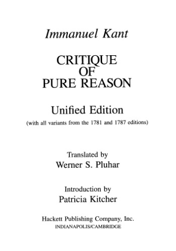 Critique of Pure Reason