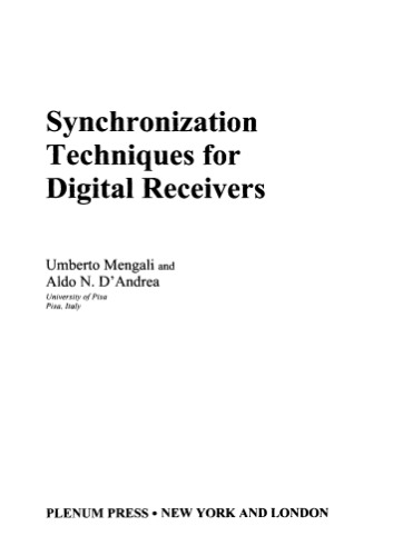 Synchronization Techniques for Digital Receivers (Applications of Communications Theory)