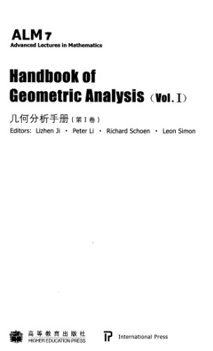 Handbook of Geometric Analysis, Vol. 1 (Advanced Lectures in Mathematics No. 7)