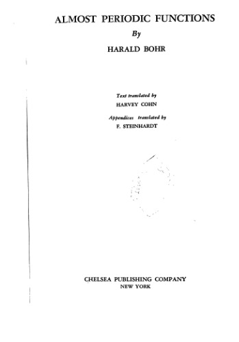 Almost Periodic Functions (Ams Chelsea Publishing)