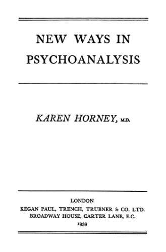 New Ways In Psychoanalysis