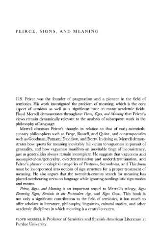 Peirce, Signs, and Meaning (Toronto Studies in Semiotics and Communication)