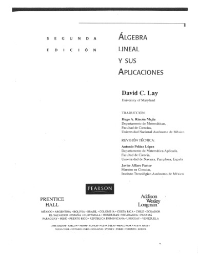 Algebra lineal y sus aplicaciones,  2ª edición