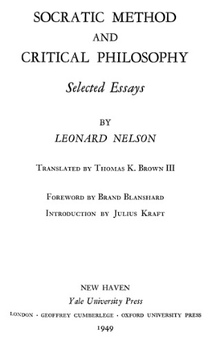 Socratic Method And Critical Philosophy: Selected Essays