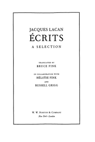Ecrits: A Selection