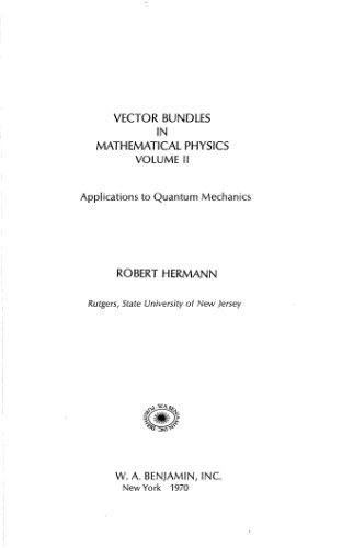 Vector bundles in mathematical physics Vol. 2 (Mathematics lecture note series)