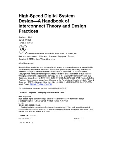 High-speed digital system design.A handbook of interconnect theory and design practices