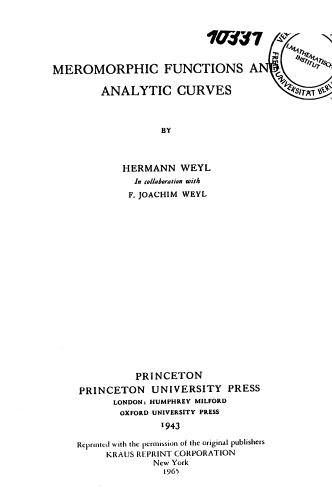 Meromorphic functions and analytic curves