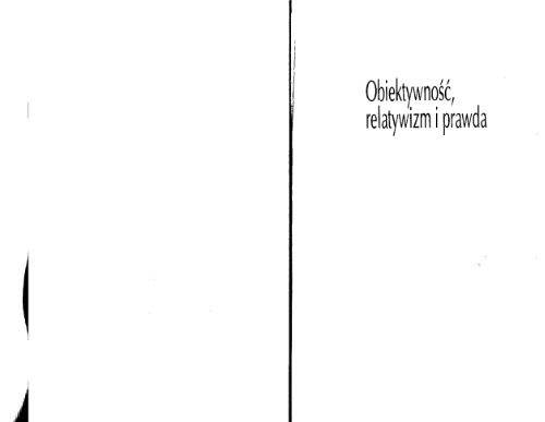 Obiektywność, relatywizm i prawda
