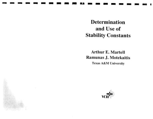 Determination and Use of Stability Constants  