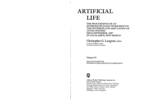 Artificial Life (Santa Fe Institute Studies in the Sciences of Complexity Proceedings)