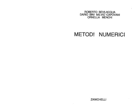 Metodi Numerici  