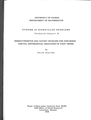 Characteristics and Cauchy problem for nonlinear partial differential equations of first order