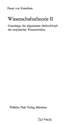 Wissenschaftstheorie II.