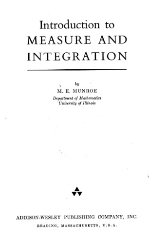 Introduction to Measure and Integration (Addison-Wesley Mathematics Series)