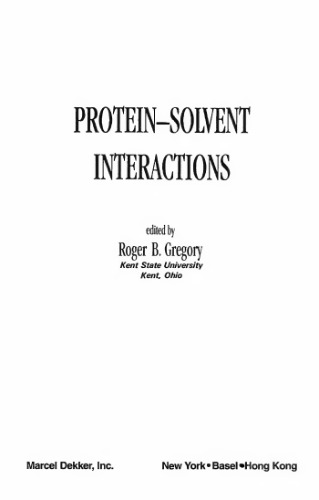 Protein-Solvent Interactions